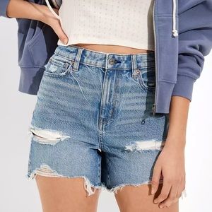 AE denim baggy mom shorts